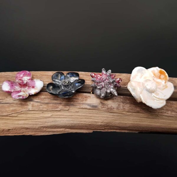 Bague Porcelaine Fleurs Petites : Boutique Les Créations de Christine à Ornans