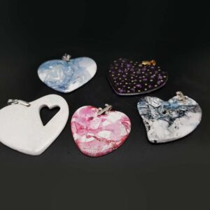 Pendentifs Porcelaine Cœurs : Boutique Les Créations de Christine à Ornans